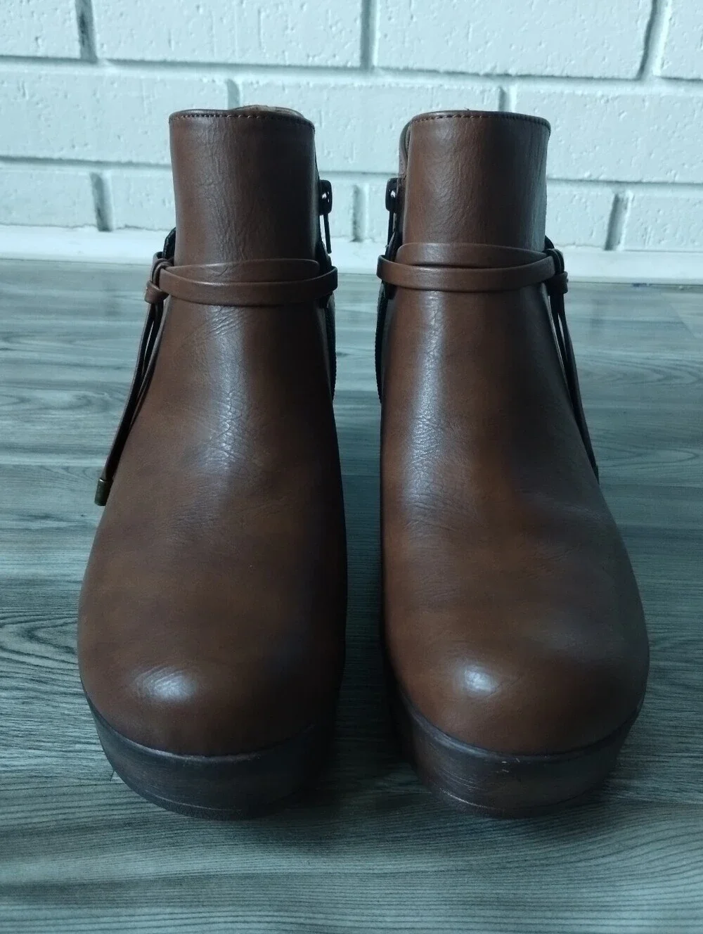 B.O.C. Leonna Brown Wedge Ankle Bootie